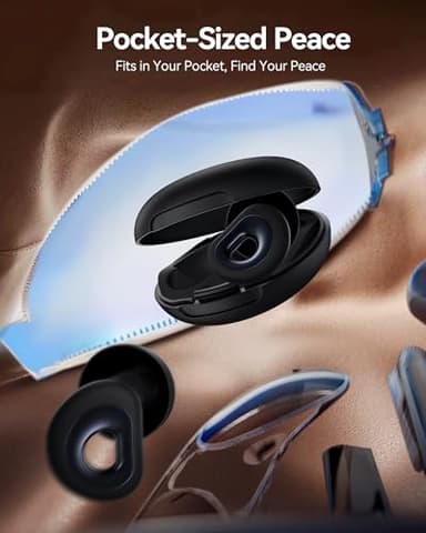 Ear Plugs for Sleeping, 50dB Noise Cancelling Ear Plug with 7 Pairs of Dual Single Layer Tips Reusable Ear Plugs for Noise Reduction, Soft Silicone Earplug for Concert, Snoring, Motorcycle Black - Image 4