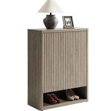 SICOTAS Shoe Cabinet 44" Tall Large Storage Organizer Modern Shoe Rack with Doors & 4 Shelves Mid Century Free Standing 6-Tier Cabinet for Entryway Hallway Living Room Closet (1PCS) - Image 10
