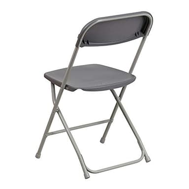 Flash Furniture Hercules Series Plastic Folding Chairs for Parties and Weddings, Stackable Commercial Event Seats, Set of 10, Gray - Image 5