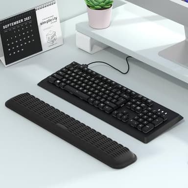 MEKASS Keyboard Wrist Rest, Soft Memory Foam Wrist Support for Keyboard, Keyboard Hand Rest Pad for Wrist Pain Relief, Keyboard Wrist Guard for Long Hours of Work, Gaming, Studying(Classic Black) - Image 8