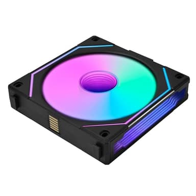 Lian Li UNI Fan SL-Infinity 120 - Triple Pack (Reverse Blade) ARGB Fan-Daisy-Chain Design-Infinity Mirror-Cable Management-Customizable Lighting Effects w/Controller- Black (12RSLIN3B) - Image 4