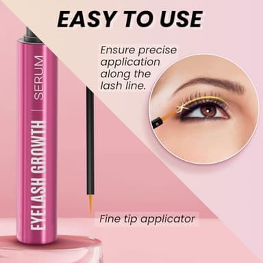 Tinclen Eyelash Growth Serum with Advanced Formula Eyelash Enhancing serum for Longer Thicker and Fuller Lashes Lash Serum Gentle & Vegan Eyelash Conditioner 0.17 Fl Oz (5mL) - Image 7