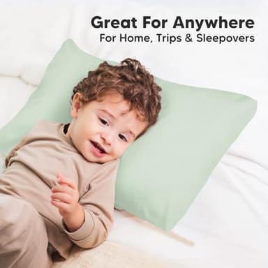 KeaBabies Toddler Pillowcase 13"x18" - Organic Cotton Toddler Pillowcase for Kids, Boys, Girls, Soft & Durable Cotton Cover for Miniature Sleepy Pillows, Cute Colors, Pillow Sold Separately (Sage) - Image 5