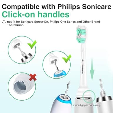 Aoremon Replacement Heads for Philips Sonicare C2 C1-4Pcs Brush Heads Compatible with All Phillips Sonicare Click-on Eltectric Toothbrush Model - Image 3