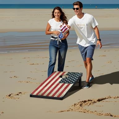 Cornhole Board Set, 3'x2' Cornhole Set, Corn Hole Boards Set, Lightweight Corn Hole Set Includes 2 Cornhole Boards, 8 Cornhole Bean Bags & Carry Case for Outdoor Games (CH11 3'x2' Cornhole Set) - Image 3