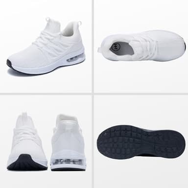 HuJAT Womens Walking Shoes Athletic Tennis Running Shoes Lightweight Casual Sneakers for Gym Jogging Workout White Size 8.5 - Image 6