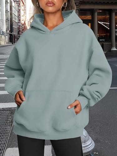 Trendy Queen Womens Oversized Hoodies Fleece Sweatshirts Fall Fashion 2025 Pullover Sweaters Winter Clothes Light Green S - Image 6