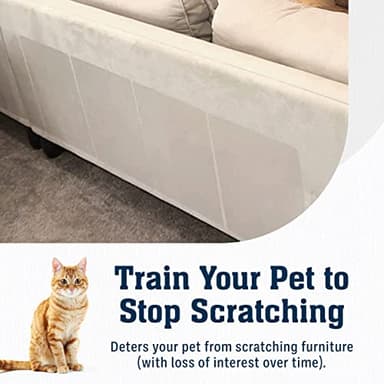 Stelucca Amazing Shields Anti Cat Scratch Furniture Protector - 18 Pack 17” by 12” Couch Protector from Cat Claws w/Twist Pins - Strong, Clear, Easy-to-Apply Scratching Deterrent and Shield for Sofa - Image 3