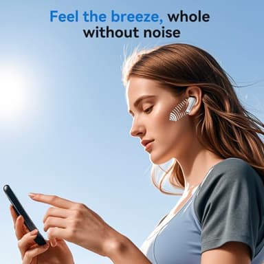 Wireless Earbuds, 2025 Bluetooth 5.4 Bass Stereo Headphones with 4 ENC Mic, 50H Playback Ear Buds with Charging Case LED Display,Sport Earphones IPX7 Waterproof for Phone, Android, Pad, White - Image 5