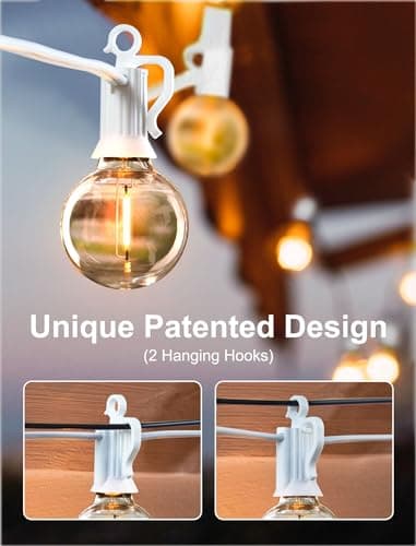 Brightown 60 Feet LED Outdoor String Lights with Shatterproof G40 Edison Bulbs, Connectable and Weatherproof Strand, Commercial Grade Patio Lights for Backyard Garden Patio Decorative, White - Image 7