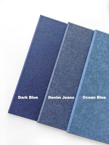 DECORITA Felt Wall Tiles | Large Cork Board Alternative | Aesthetic Felt Bulletin Board for Office, Home & Classroom | Large Cork Boards for Walls Pinboard (12-Pack) | Dark Blue - Image 5