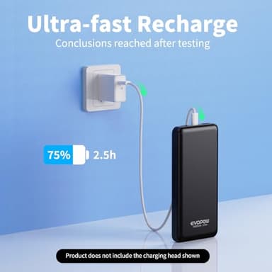 2-Pack Portable Charger, Slimmer 10000mAh 15W Power Bank, USB C in&Out Fast Charging Battery Pack, External Portable Power Bank for iPhone 16 15 14 13 12 iPad Airpods Samsung S23 S22 Pixel etc - Image 5