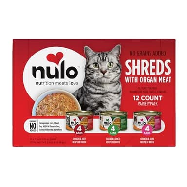 Nulo Real Shreds with Organ Meat Wet Canned Cat Food, Variety Flavors, 2.8 Ounce, 12 Cans - Image 2