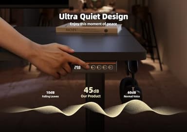 YDN Electric Standing Desk, Adjustable Height Stand up Desk, 63x24 Inches Sit Stand Home Office Desk with Splice Board, Black Top - Image 7