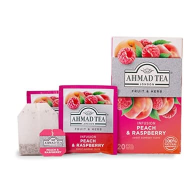 Ahmad Tea Infusions, Peach and Raspberry Teabags, 20 ct (Pack of 1) - Decaffeinated & Sugar-Free - Image 5