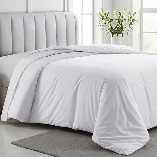 California Design Den Duvet Cover King Size Only - Winner Good Housekeeping Best Bedding Awards 2025, Premium 400 Thread Count Sateen, 100% Cotton Duvet Covers, Button Closure & Corner Ties - White - Image 1