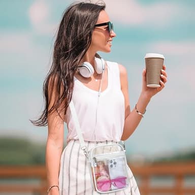 USPECLARE Clear Purse Stadium Transparent Messenger Bag Stadium Approved for Men and Women Clear CrossBody Bag - Image 4