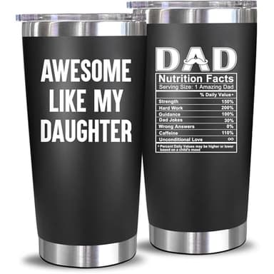 NewEleven Fathers Day Gift For Dad - Birthday Gifts For Dad From Daughter - Husband Gifts - Unique Birthday Present Ideas For Father, Husband, New Papa, Bonus Father From Daughter - 20 Oz Tumbler - Image 1