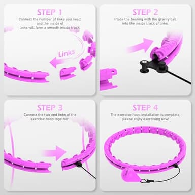 JLoibao Weighted Hula Circle with 26/32 Links(56-66 Inch) for Adults Weight Loss, Infinity Fitness Hoop Plus Size, for Women Smart Exercise Equipment - Image 7