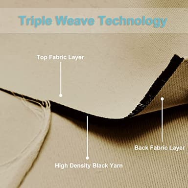 RYB HOME Outdoor Curtains for Patio - Blackout Waterproof Outside Curtains for Porch Pavilion Gazebo Weatherproof Wind Resistant, 1 Panel, 52 inches Wide x 84 inches Long, Biscotti Beige - Image 7