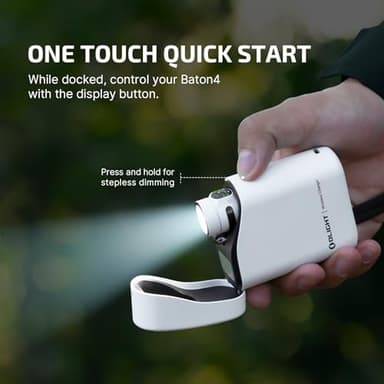 OLIGHT Baton4 Premium Edition EDC Flashlights 1300 Lumens with Type-C Charging Box, Powered by Rechargeable Battery, Small Bright Light for Camping, Emergencies, Outdoors (White) - Image 8