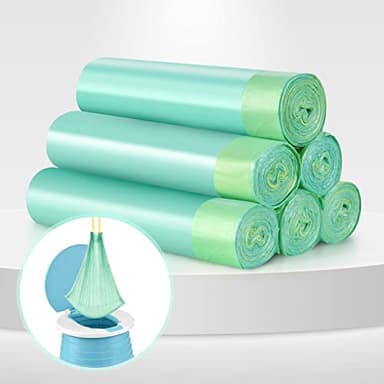VISATOR Portable Travel Potty Chair Liners Bags Universal with Drawstring, 90 PCS (18 * 20INCH), Green - Image 1
