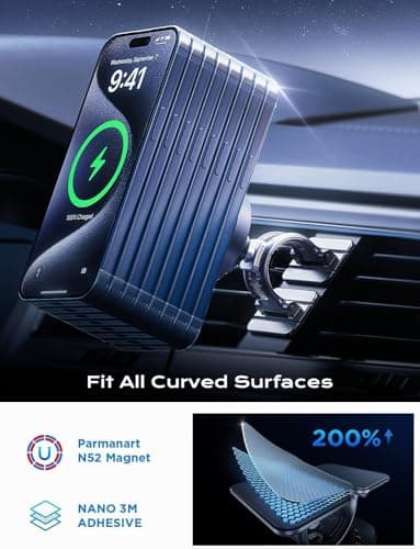 LISEN for 15W MagSafe Car Mount Charger,Magnetic Wireless Car Charger for iPhone 17 Pro Max Accessories,Magnetic Phone Holder for iPhone 17 Air Pro Max Plus 16 15 14 13 12,Samsung S25/24 with MagSafe - Image 5