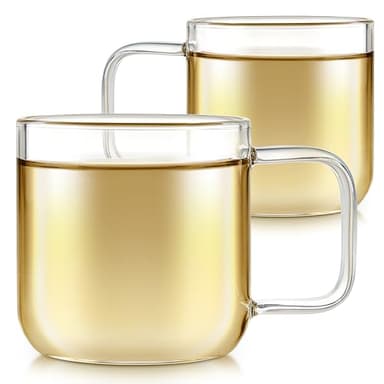 Teabloom Set of Two Premium Borosilicate Glass Cups - 6 Ounces / 180 ml - Stain-free and Microwave Safe - Image 3
