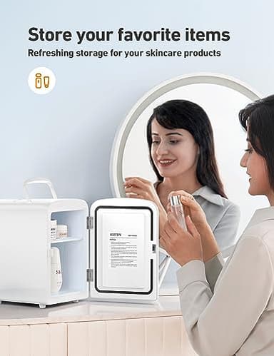 AstroAI Mini Fridge, 4 Liter/6 Can AC/DC Portable Thermoelectric Cooler Refrigerators for Skincare, Beverage, Home, Office and Car, ETL Listed (White) - Image 5