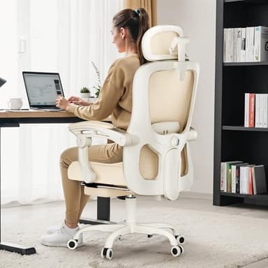 GTRACING Ergonomic High-Back Office Chair with Strong Adjustable Lumbar Support Breathable Mesh Gaming Chair with Wide Seat Footrest Sturdy Computer Desk Chair with SGS Certified Class 3 Gas Cylinder - Image 1