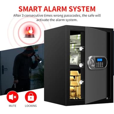 3.4 Cuft Large Safes for Home Use Fire and Water Proof, Anti-Theft Digital Security Safe Box With Programmable Keypad & Spare Keys, Home Safes Water and Fireproof for Documents Money Valuables - Image 7