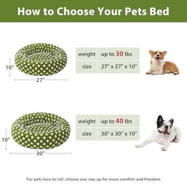 BFPETHOME Donut Dog Beds for Small Dogs, Round Cat Beds for Indoor Cats, Calming Pet Bed for Puppy and Kitty with Non-Slip Bottom, Cute Fancy Dog Bed Machine Washable Plush Fabric - Image 5