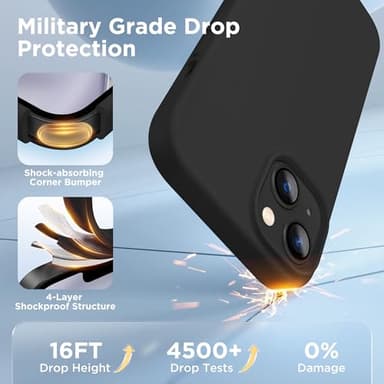 GolbinBox Magnetic for iPhone 15 Case, Compatible with MagSafe, [Soft Anti-Scratch Microfiber Lining], Slim Liquid Silicone Shockproof Protective Phone Case for iPhone 15 6.1 inch, Black - Image 5