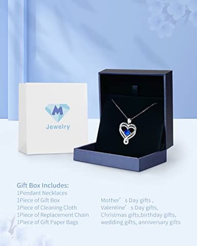 Mkhhy Gifts for Wife Silver Necklace for Women Anniversary Wife Birthday Gift Ideas Infinity Heart Sapphire Birthstone I Love You Womens Jewelry for Her Girlfriend Birthday Mom Daughter September - Image 5
