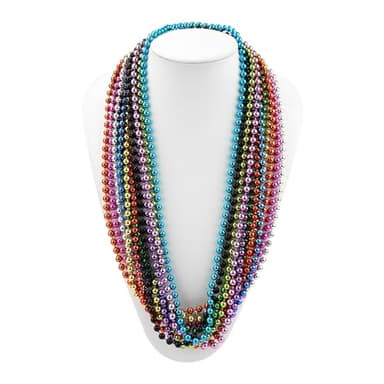 72 PCS Mardi Gras Beads Bulk, 33 Inch 12 Colors Party Beads for Mardi Gras, Christmas, St. Patrick's Day, Beads Party Favors, Throw Beads in 12 Shiny Metallic Colors - Image 7