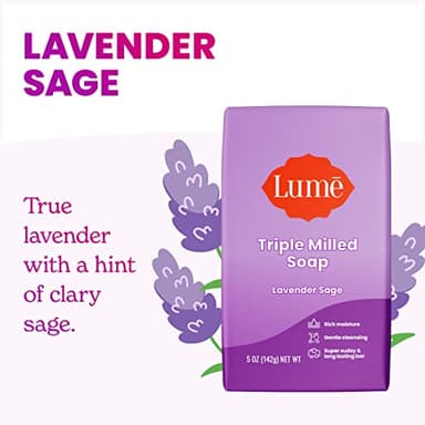Lume Triple Milled Bar Soap - Rich Moisture & Gentle Cleansing - Paraben Free, Phthalate Free, Skin Safe - 5 ounce (Pack of 4) (Lavender Sage) - Image 3