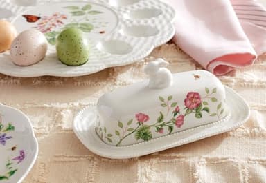 Lenox 893455 Butterfly Meadow Bunny Covered Butter Dish, Easter Serveware - Image 4