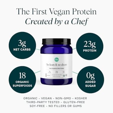 Ora Organic Vegan Protein Powder - 23g Plant Protein for Women and Men - Chocolate Flavor 20 Servings, Bloat-Free, Gluten Free, Non-GMO, No Artificial Sweeteners - Image 2