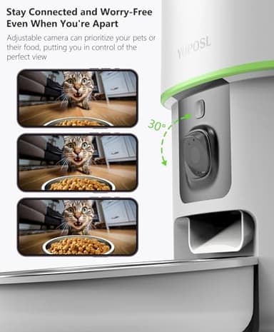 Automatic Cat Feeder with Camera - 5G WiFi Auto Cat Food Dispenser, 1080P HD Video with Night Vision, 1-15 Meals, 1-99 Portions, 2-Way Audio, Keeps Food Fresh, Timed Pet Feeder Also for Dogs - Image 7
