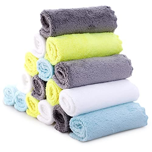 Cute Castle Ultra-Soft Baby Washcloths, 16 Pack - 9" by 9", Gentle on Sensitive Skin for Face and Body, Plush, Super Absorbent Wash Clothes for Girls and Boys - Image 1