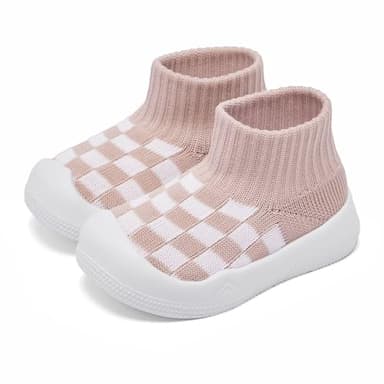 Baby Boy Girl Non-Skid Indoor Infant Walking Shoes Breathable Warm Elastic Sock Shoes with Memory Sole Protect Toes Outdoor Sneakers - Image 1