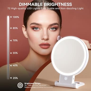 Auxmir 1X/30X Magnifying Mirror with Light, Double Sided Makeup Mirror with Adjustable 3 Color Light, 2000mAh Rechargeable Lighted Magnifying Mirrors with Tweezer, Foldable Travel Mirror with Rotation - Image 4