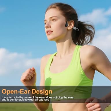 RR SPORTS Bone Conduction Bluetooth Headphones-SwimBeats,IP68 Waterproof Swimming Headphones with 32GB MP3 Player, Lightweight Open Ear Design for Swimming/Surfing/Marathon/Cycling(Black) - Image 3