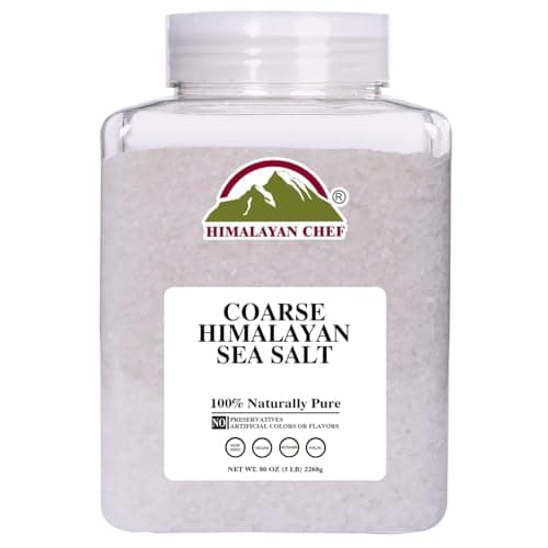 Himalayan Chef Coarse Grain Himalayan Sea Salt, 5 lb Jar - Pure, Natural, Non-GMO, Kosher, Ideal for Cooking, Baking, Seasoning, and Grinder Refills - Image 1