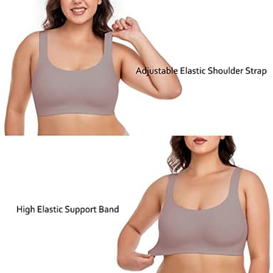 Gailife Womens Wireless Push Up Bras for Women No Underwire Seamless Full Coverage Supportive T Shirt Everyday Bras -XL,GR - Image 8