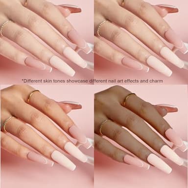 AZUREBEAUTY Dip Powder Nail Kit Starter, All Season Nude Skin Glitter 4 Colors Dipping Powder Liquid Set Recycling Tray with Base & Top Coat Activator for French Nail Art Manicure Salon DIY at Home. - Image 8