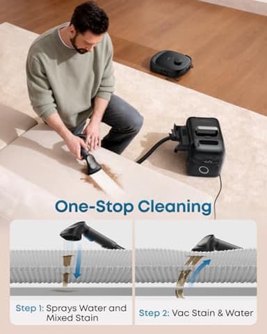 eufy Robot Vacuum E28, Portable Deep Cleaner for Carpet, HydroJet System with Roller Mop, All-in-One Robot Vacuum and Mop Combo, 20,000 Pa Suction, Zero-Tangling, Corner-to-Edge Cleaning (Upgraded) - Image 3