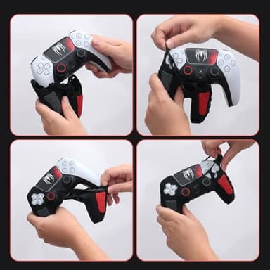 ECHZOVE PS5 Controller Cover Case - Anti-Slip Silicone Skin for PS5 DualSense Controller with Thumb Grip Caps, Joystick Protectors, Spider-Man Theme Sticker - Black - Image 7