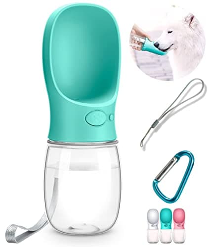 DEYACE Dog Water Bottle, Leak Proof Portable Pet Water Bottles for Dogs, Puppy Water Dispenser with Drinking Feeder for Travel (Teal 12oz) - Image 1