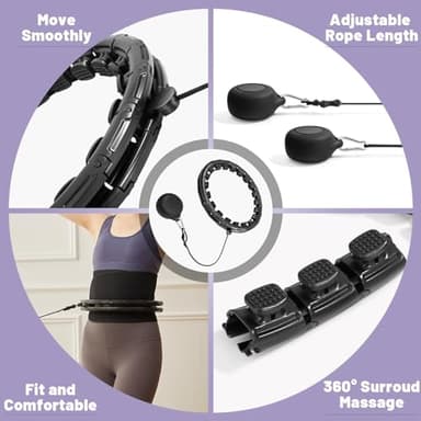 Cutewolf Infinity Hoop with Sweat Belt, Weighted Hula Hoop Plus Size for Adult Weight Loss, 32 Detachable Links Smart Fitness Hoop, Great for Home Gym Systems - Image 3